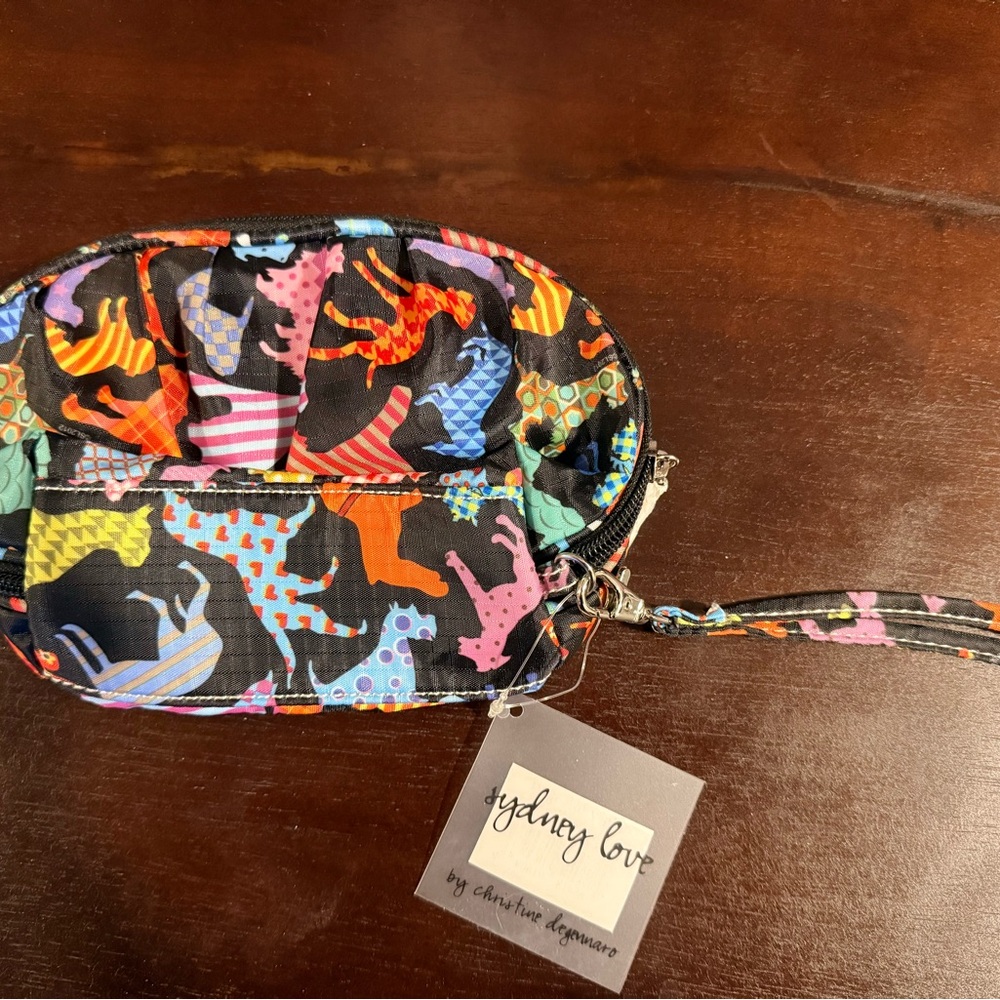 NWT Sydney Love Multicolor Dog Pattern Wristlet